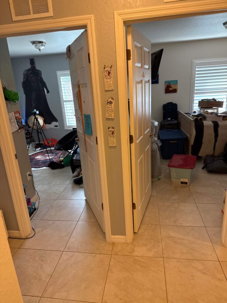 View of a home interior hallway during a comprehensive indoor environmental and air quality assessment.